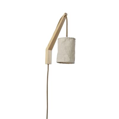 Kya Timber Wall Lamp with Linen Shade