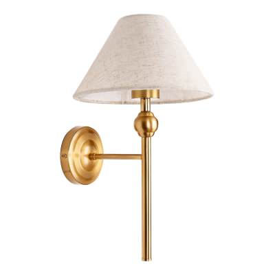 Violet Metal & Fabric Wall Light, Brass