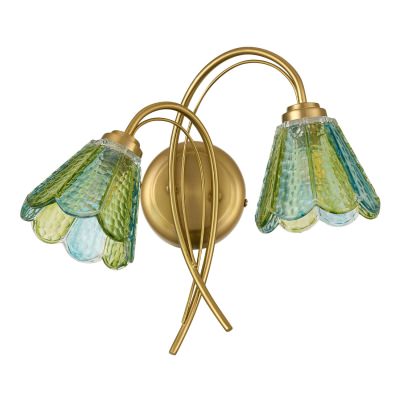Coraline G9 LED Wall Light, Teal / Brass