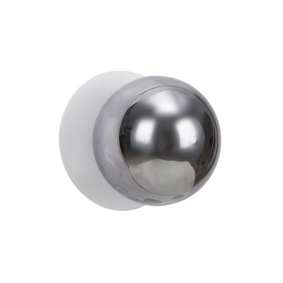 Odessa IP44 Dimmable LED Wall Light, Ripple Glass Shade, 3000K, Small, Smoky / White