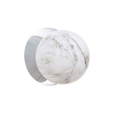 Odessa IP44 Dimmable LED Wall Light, Marble Glass Shade, 3000K, Small, Marble / Chrome