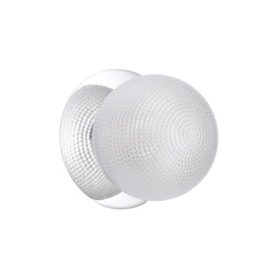 Odessa IP44 Dimmable LED Wall Light, Diamond Cut Glass Shade, 3000K, Small, Clear / Chrome