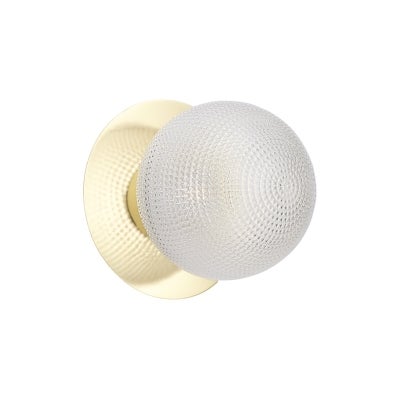 Odessa IP44 Dimmable LED Wall Light, Diamond Cut Glass Shade, 3000K, Small, Clear / Gold