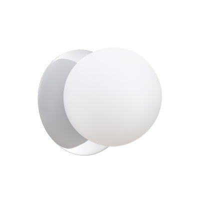 Odessa IP44 Dimmable LED Wall Light, Frosted Glass Shade, 3000K, Large, Opal / Chrome