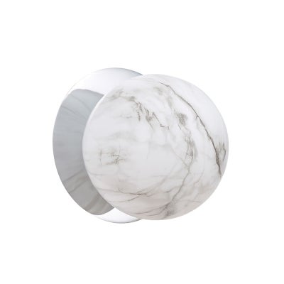 Odessa IP44 Dimmable LED Wall Light, Marble Glass Shade, 3000K, Large, Marble / Chrome