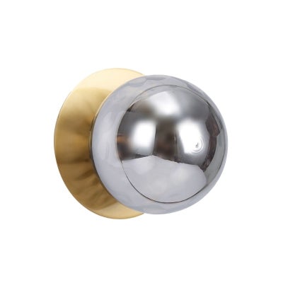 Odessa IP44 Dimmable LED Wall Light, Ripple Glass Shade, 3000K, Large, Smoky / Brass