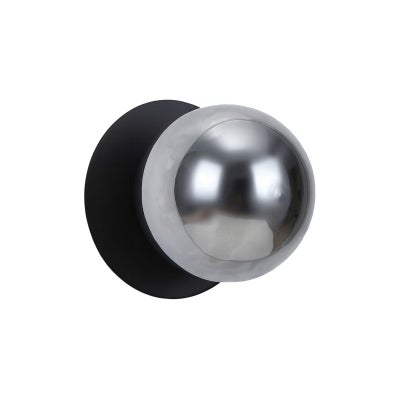 Odessa IP44 Dimmable LED Wall Light, Ripple Glass Shade, 4000K, Small, Smoky / Black