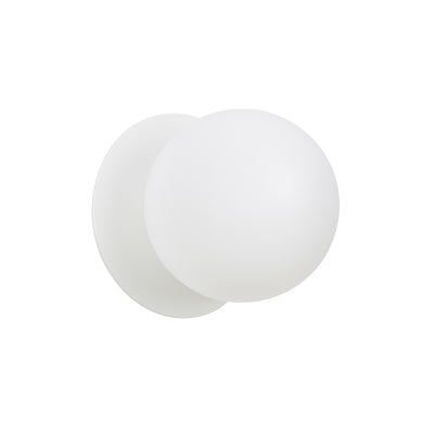Odessa IP44 Dimmable LED Wall Light, Frosted Glass Shade, 4000K, Small, Opal / White