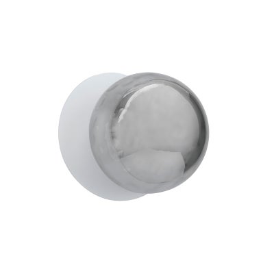 Odessa IP44 Dimmable LED Wall Light, Ripple Glass Shade, 4000K, Small, Smoky / White