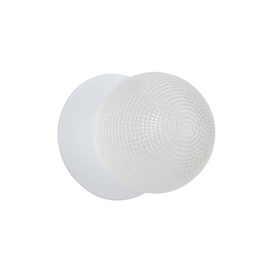 Odessa IP44 Dimmable LED Wall Light, Diamond Cut Glass Shade, 4000K, Small, Clear / White