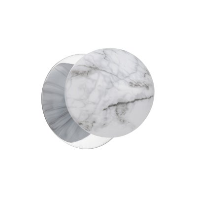 Odessa IP44 Dimmable LED Wall Light, Marble Glass Shade, 4000K, Small, Marble / Chrome