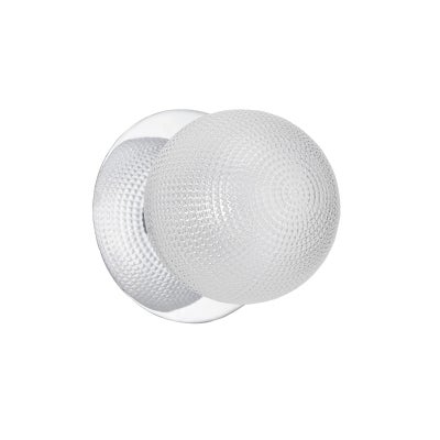 Odessa IP44 Dimmable LED Wall Light, Diamond Cut Glass Shade, 4000K, Small, Clear / Chrome