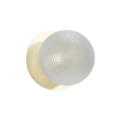 Odessa IP44 Dimmable LED Wall Light, Diamond Cut Glass Shade, 4000K, Small, Clear / Gold