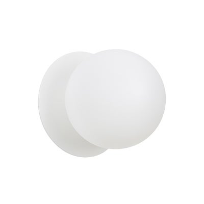 Odessa IP44 Dimmable LED Wall Light, Frosted Glass Shade, 4000K, Large, Opal / White