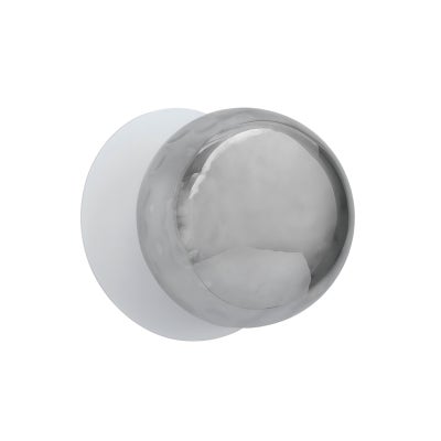 Odessa IP44 Dimmable LED Wall Light, Ripple Glass Shade, 4000K, Large, Smoky / White