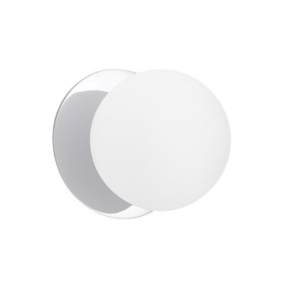 Odessa IP44 Dimmable LED Wall Light, Frosted Glass Shade, 4000K, Large, Opal / Chrome