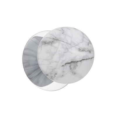 Odessa IP44 Dimmable LED Wall Light, Marble Glass Shade, 4000K, Large, Marble / Chrome