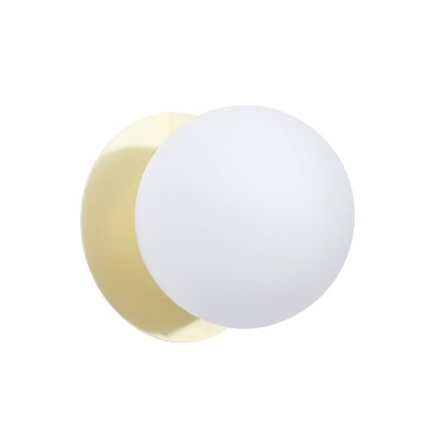 Odessa IP44 Dimmable LED Wall Light, Frosted Glass Shade, 4000K, Large, Opal / Gold
