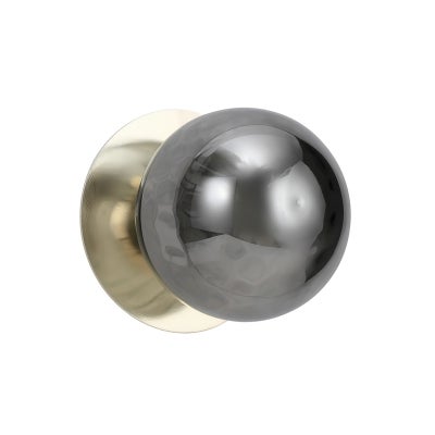 Odessa IP44 Dimmable LED Wall Light, Ripple Glass Shade, 4000K, Large, Smoky / Gold