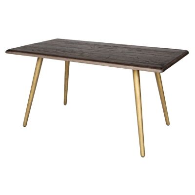 Lineo Reclaimed Timber Dining Table, Metal Leg, 160cm