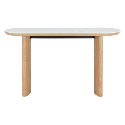 Lucentia Ceramic Topped Wooden Oval Console Table, 140cm