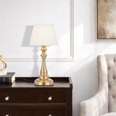Loren Iron Base LED Touch Table Lamp, Antique Gold