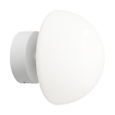 Orb Dome Short Arm Wall Light, White