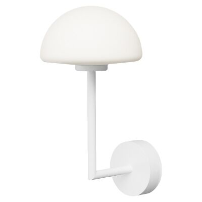 Orb Dome Long Arm Wall Light, White