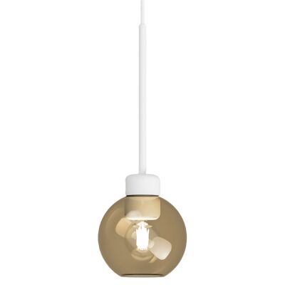 Parlour Lite Sphere Pendant Light, Amber / Textured White