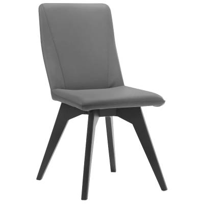 Providence Leather Dining Chair, Dark Grey
