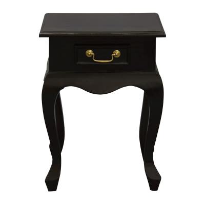 Queen Ann Mahogany Timber Single Drawer Lamp Table, Chocolate