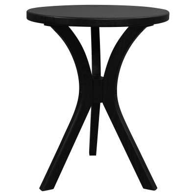 Gatsby Mindi Wood Round Side Table, Small, Black