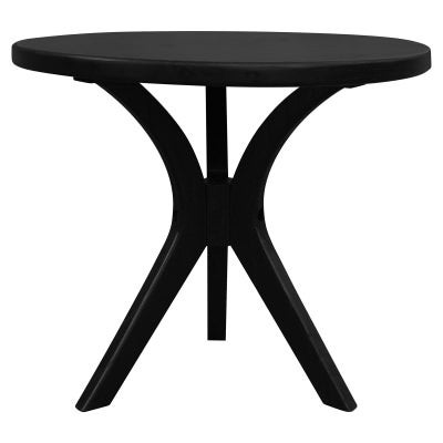 Gatsby Mindi Wood Round Side Table, Large, Black