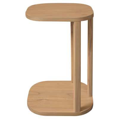 Oslo Mindi Wood C-shape Side Table, Natural