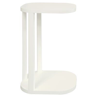 Oslo Mindi Wood C-shape Side Table, White