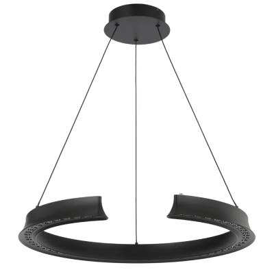 Lucid Metal Dimmable LED Circular Pendant Light, CCT, Black 