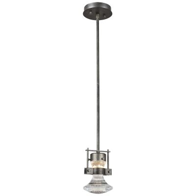 Elko Steel & Crystal Glass LED Pendent Light, Small