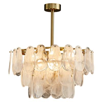 Nuvola Iron & Artistic Glass Round Pendant Light