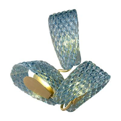 Aquaflow Brass & Artistic Glass Wall Light, 3 Light