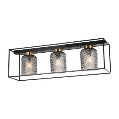 Carlos Iron & Glass Flush Mount Ceiling Light