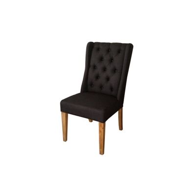 Stonington Fabric Wing Back Dining Chair, Black