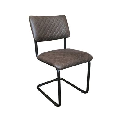 Castine Fabric & Metal Dining Chair, Dark Brown