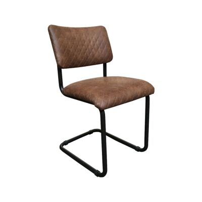 Castine Fabric & Metal Dining Chair, Tan