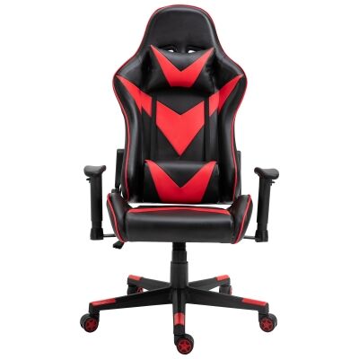 Thunderbolt PU Leather Gaming Chair, Black / Red