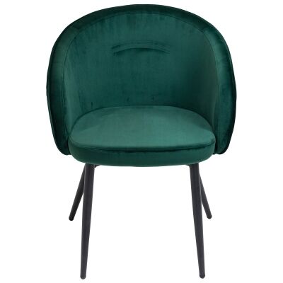 Liz Velvet Fabric Dining Chair, Set of 2, Emerald