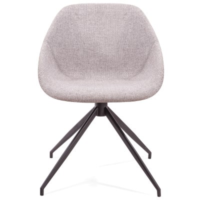 Lansel Fabric & Metal Swivel Chair, Soft Grey