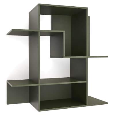 Brynn Wooden Modualr Wall Shelf, Green