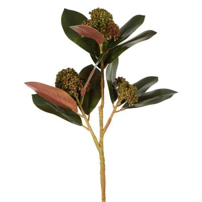 Artificial Magnolia Berry Spray, 80cm, Burgundy / Green
