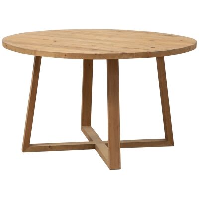 Livingstone Timber Round Dining Table, 130cm