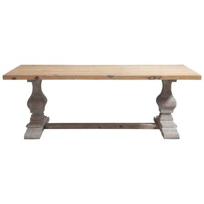 Caen Timber Provincial Pedestal Dining Table, 220cm